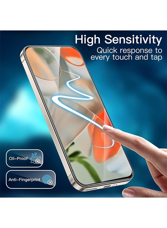 2 Pcs Screen Protector for Google Pixel 9 Pro XL Tempered Glass Support Fingerprint Unlocking Full Coverage HD Clear Scratch-Resistant Anti-Fingerprint - Image 4